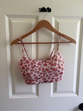 Great condition size S Timing brand Pink Floral Smocked Cropped Cami/bra top.